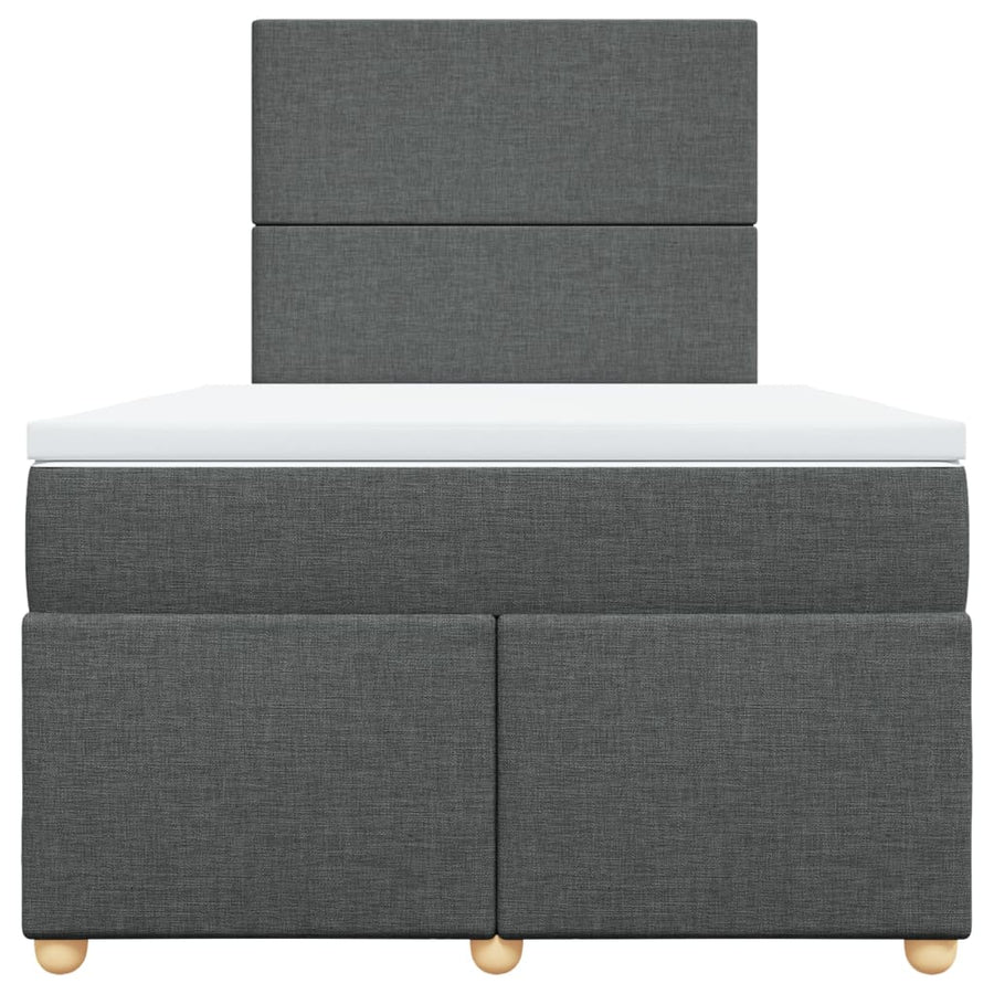 Boxspring met matras stof donkergrijs 120x200 cm
