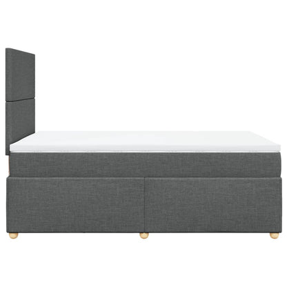 Boxspring met matras stof donkergrijs 120x200 cm