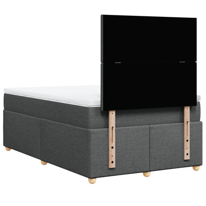 Boxspring met matras stof donkergrijs 120x200 cm