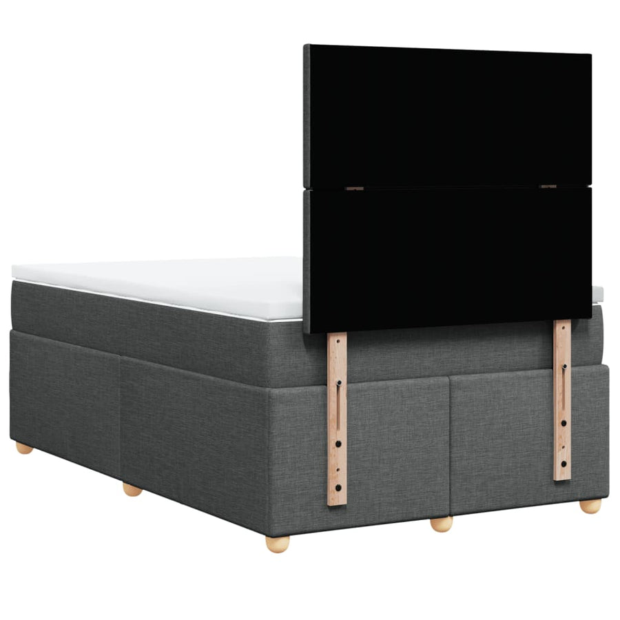 Boxspring met matras stof donkergrijs 120x200 cm