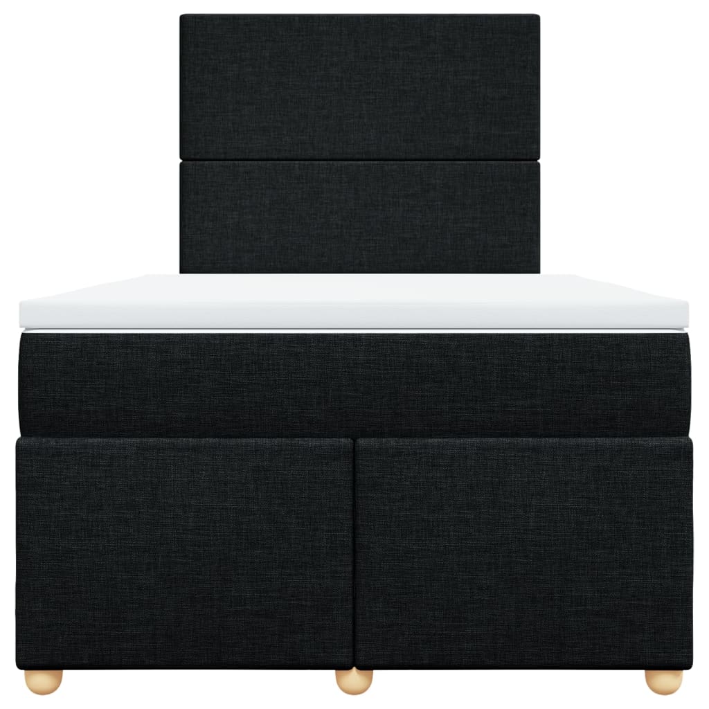 Boxspring met matras stof zwart 120x200 cm