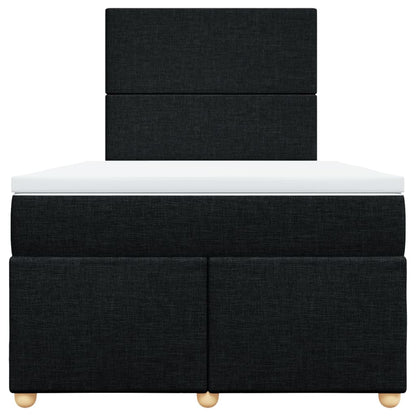 Boxspring met matras stof zwart 120x200 cm