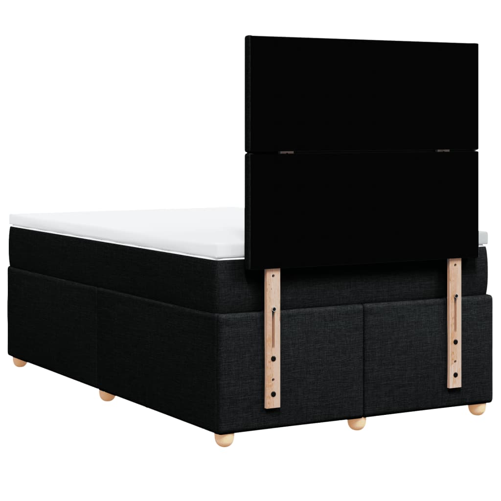 Boxspring met matras stof zwart 120x200 cm