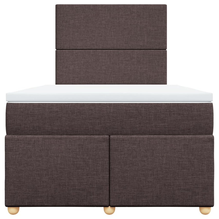 Boxspring met matras stof donkerbruin 120x200 cm