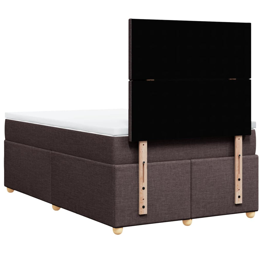 Boxspring met matras stof donkerbruin 120x200 cm