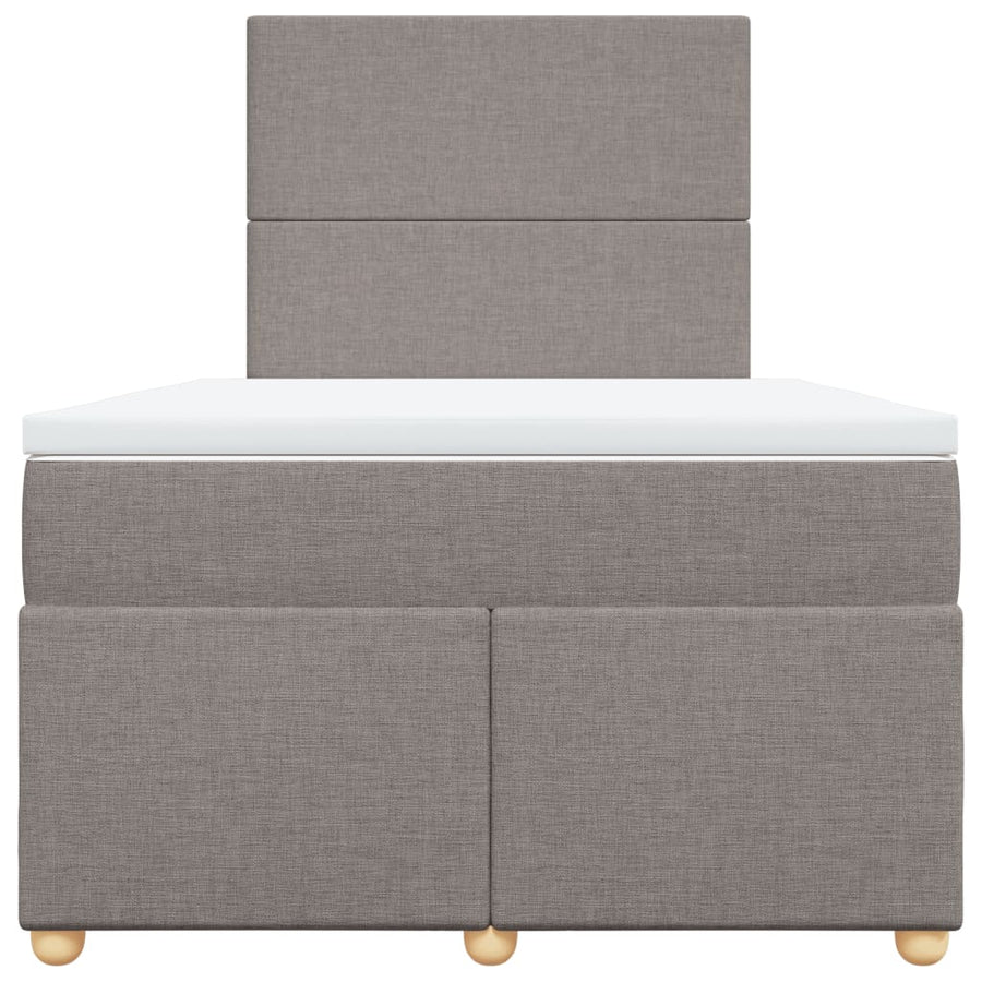 Boxspring met matras stof taupe 120x200 cm