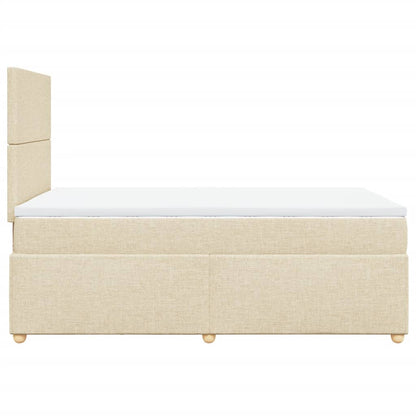 Boxspring met matras stof crèmekleurig 120x200 cm