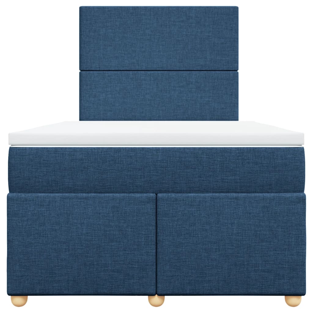 Boxspring met matras stof blauw 120x200 cm