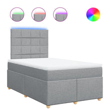 Boxspring met matras stof lichtgrijs 120x200 cm