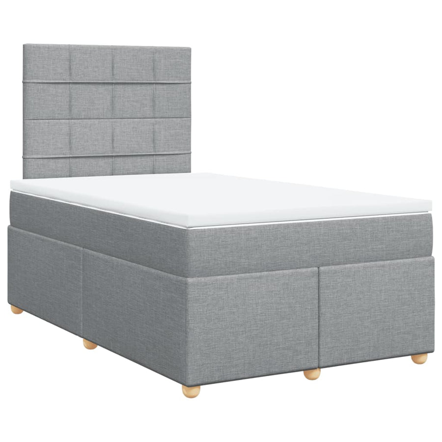 Boxspring met matras stof lichtgrijs 120x200 cm
