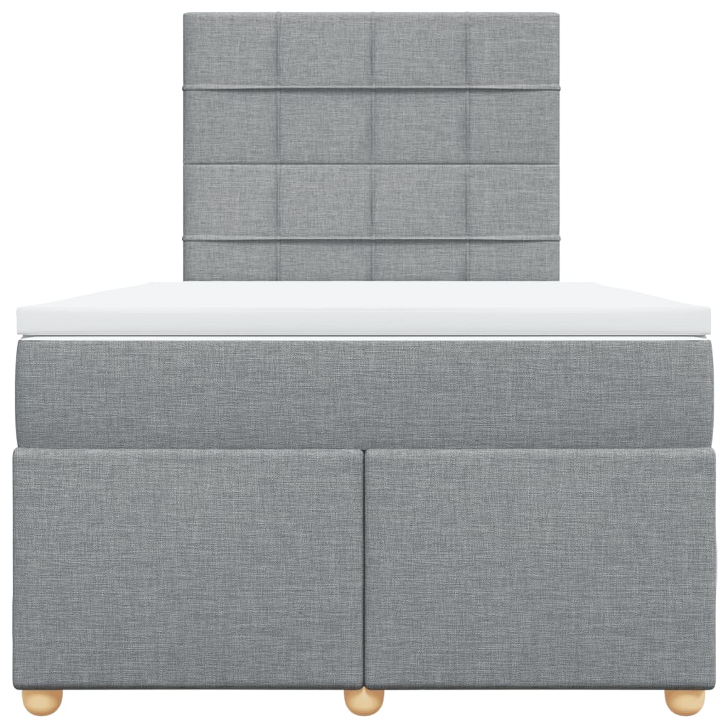 Boxspring met matras stof lichtgrijs 120x200 cm