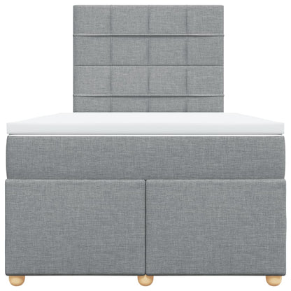 Boxspring met matras stof lichtgrijs 120x200 cm