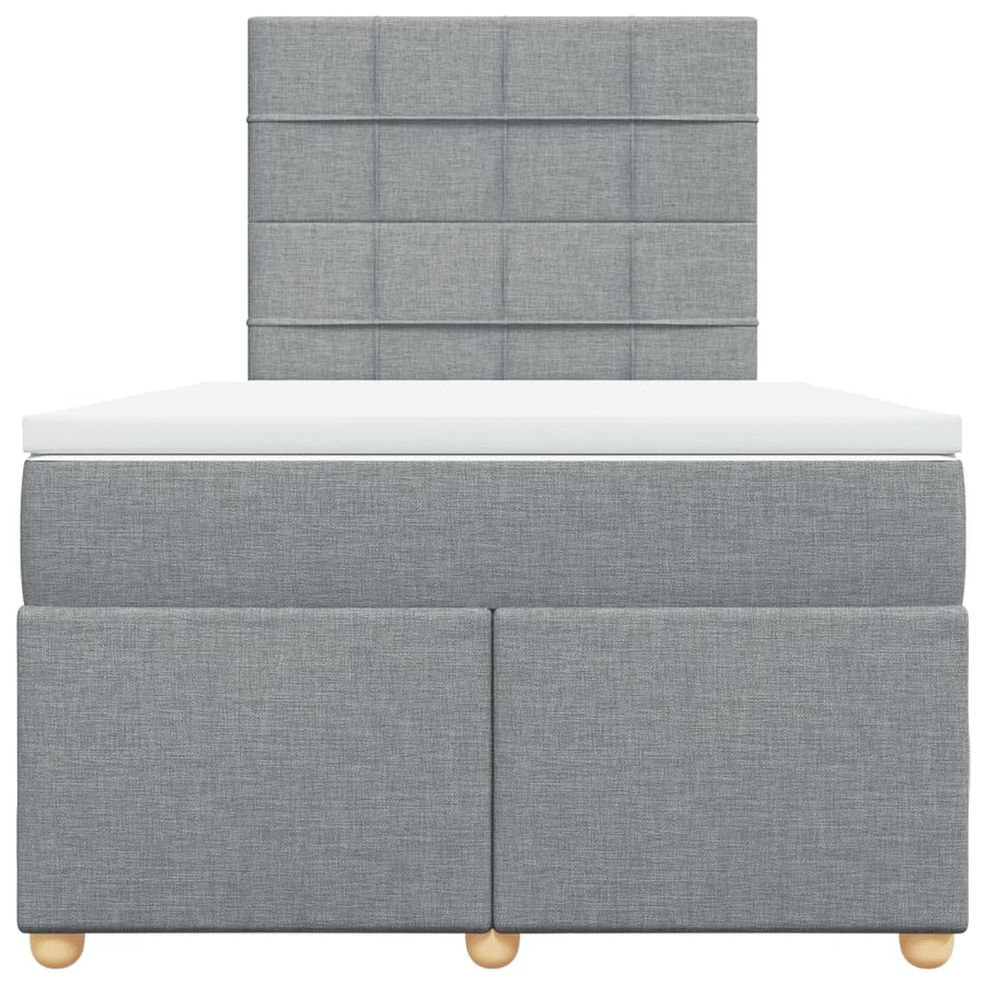 Boxspring met matras stof lichtgrijs 120x200 cm