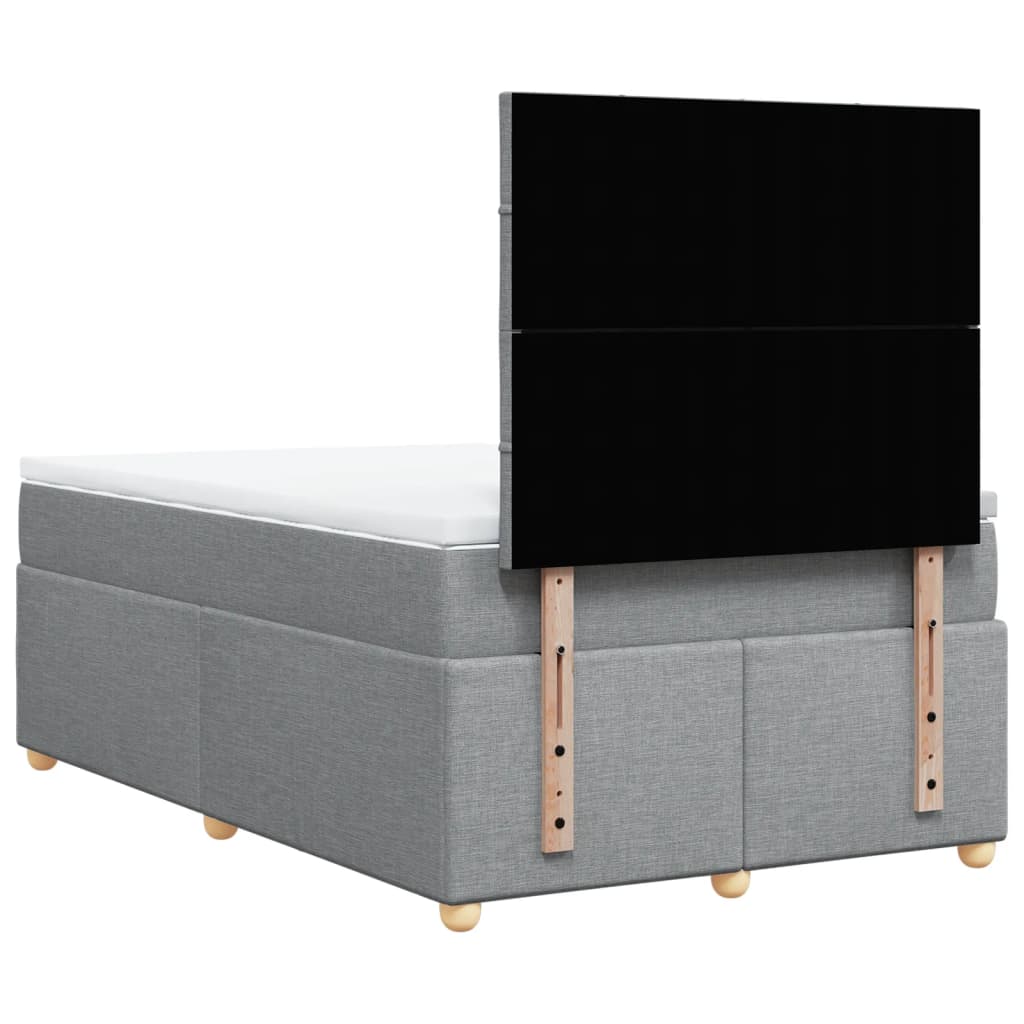 Boxspring met matras stof lichtgrijs 120x200 cm