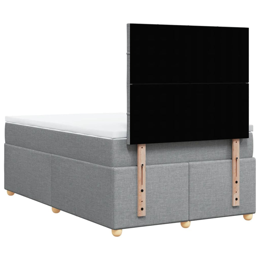 Boxspring met matras stof lichtgrijs 120x200 cm