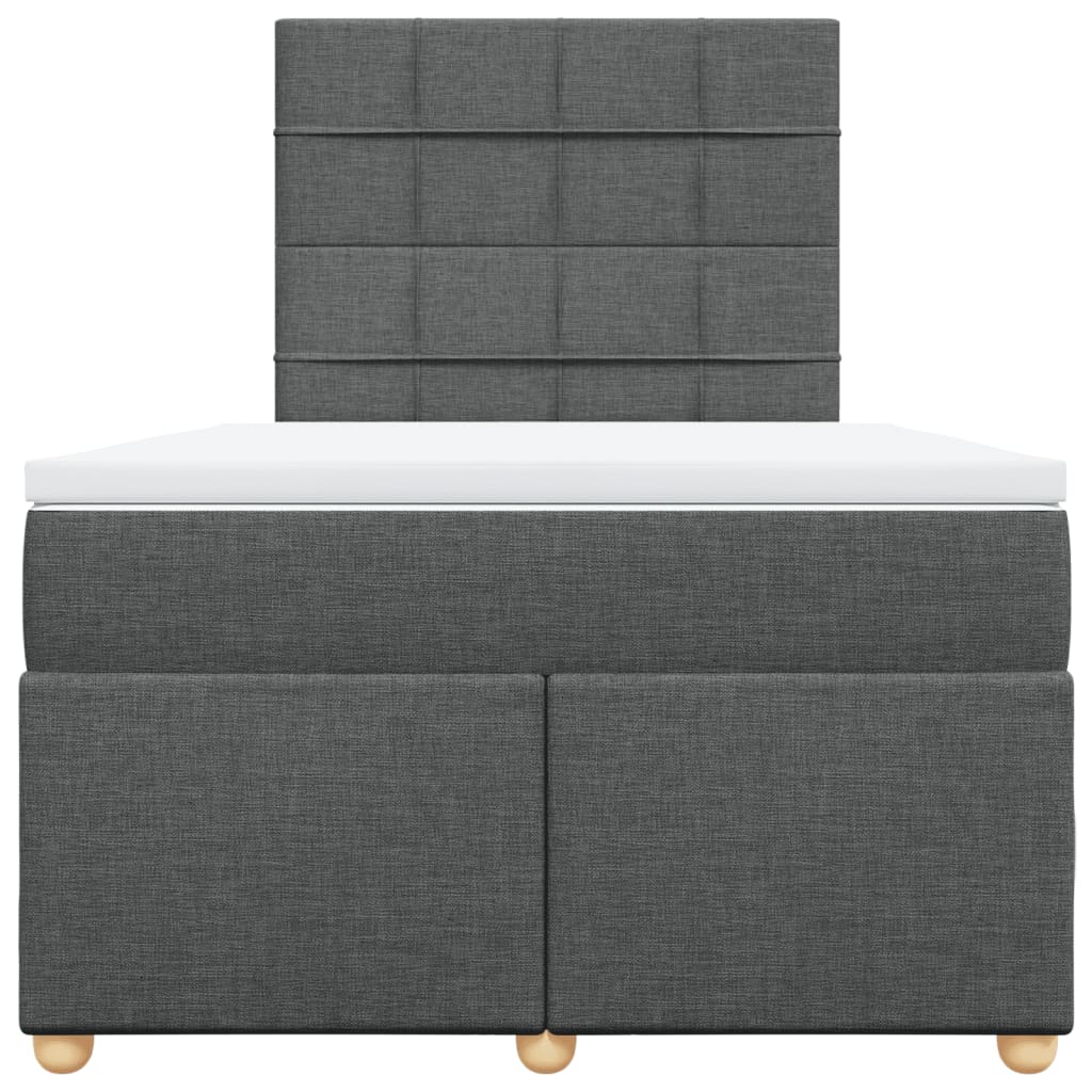 Boxspring met matras stof donkergrijs 120x200 cm
