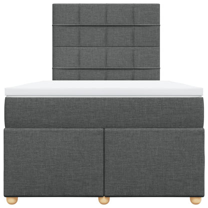 Boxspring met matras stof donkergrijs 120x200 cm
