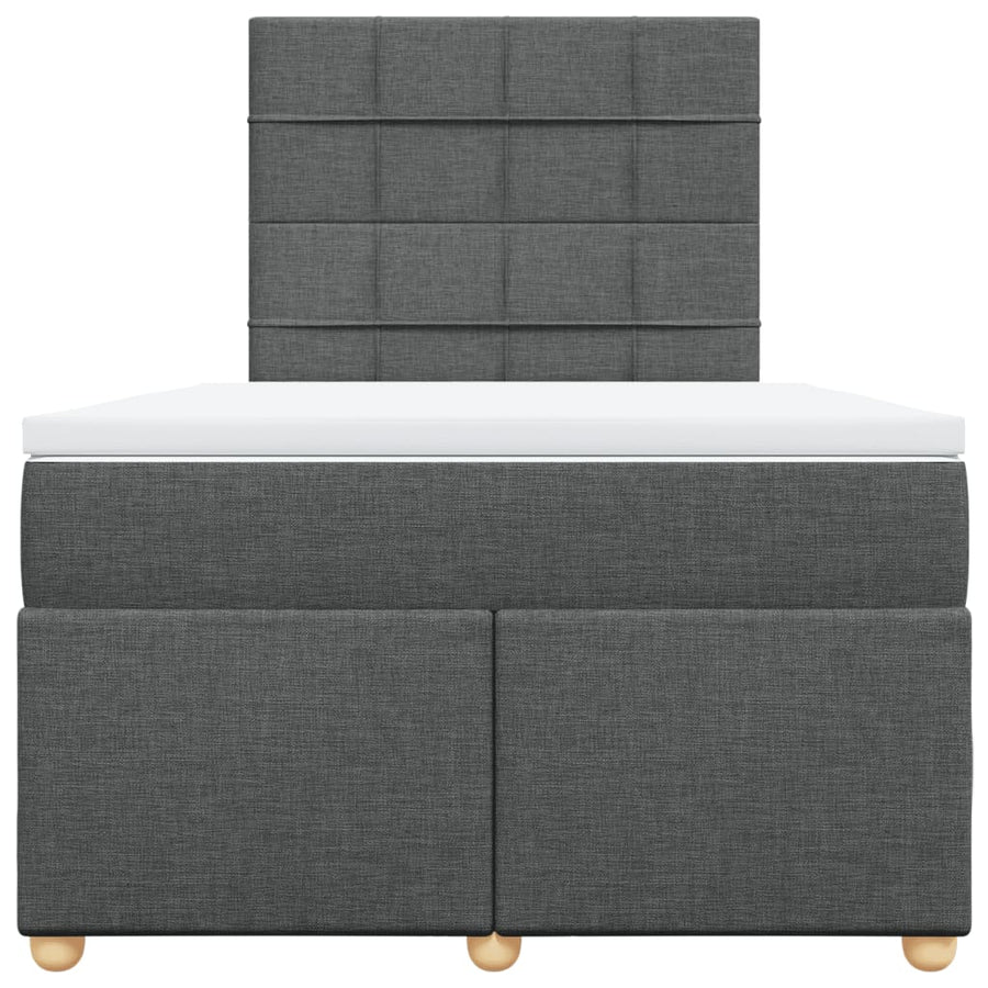 Boxspring met matras stof donkergrijs 120x200 cm