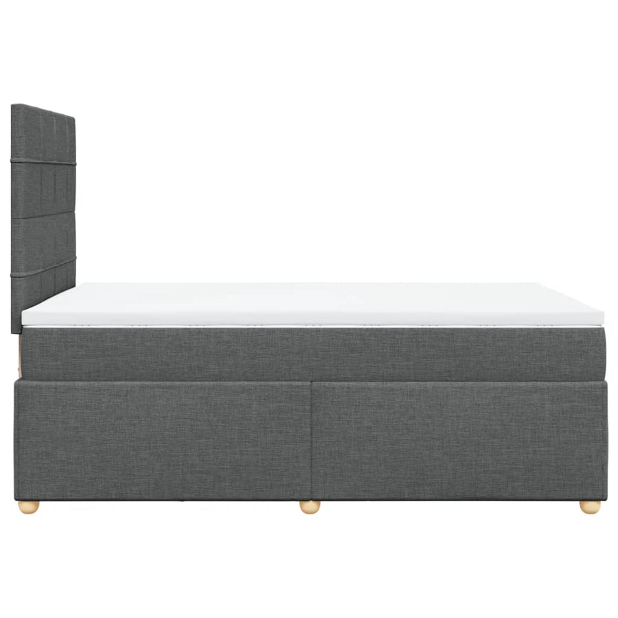 Boxspring met matras stof donkergrijs 120x200 cm