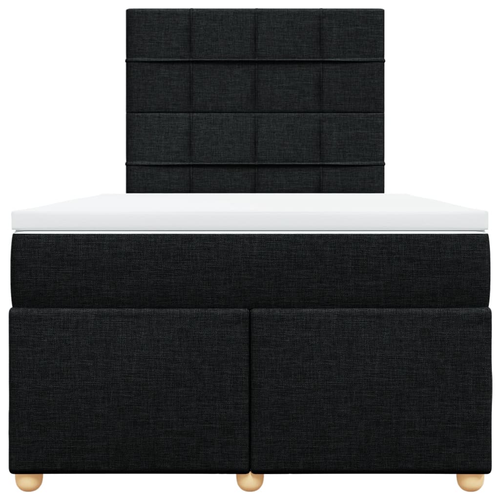 Boxspring met matras stof zwart 120x200 cm