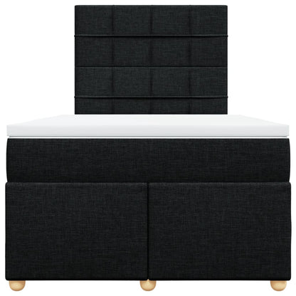 Boxspring met matras stof zwart 120x200 cm