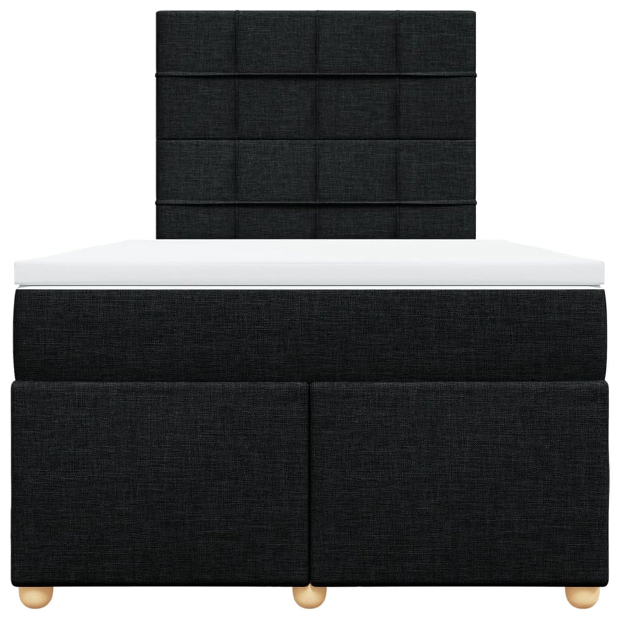Boxspring met matras stof zwart 120x200 cm