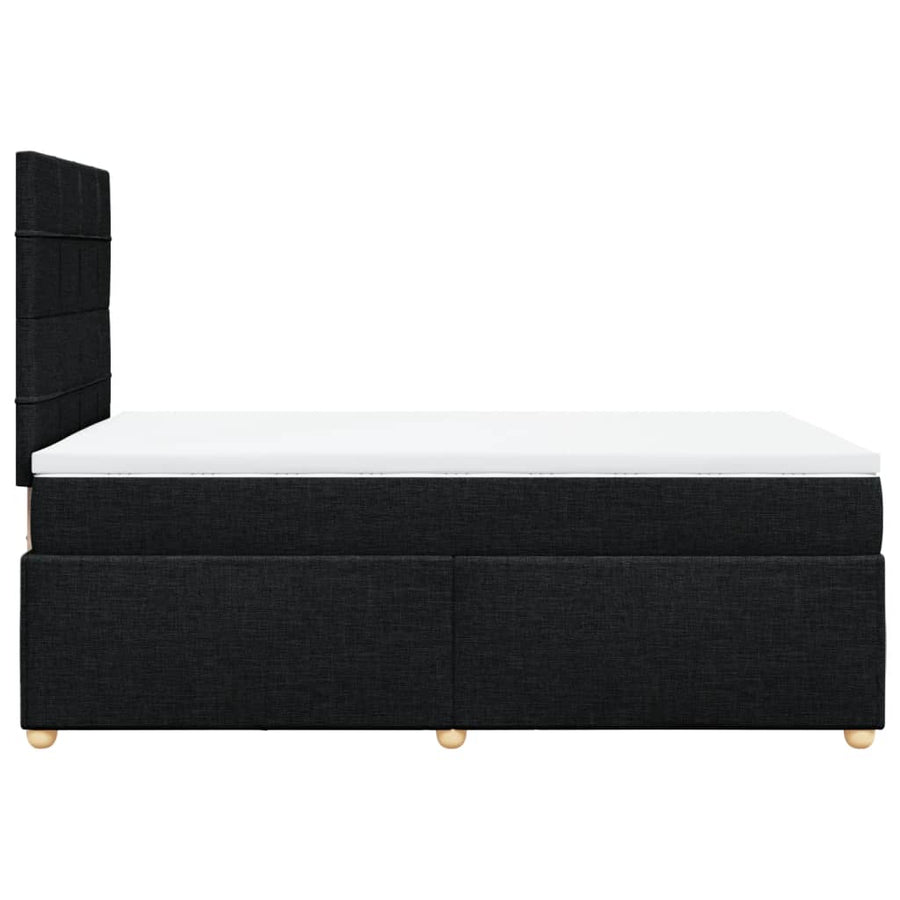 Boxspring met matras stof zwart 120x200 cm