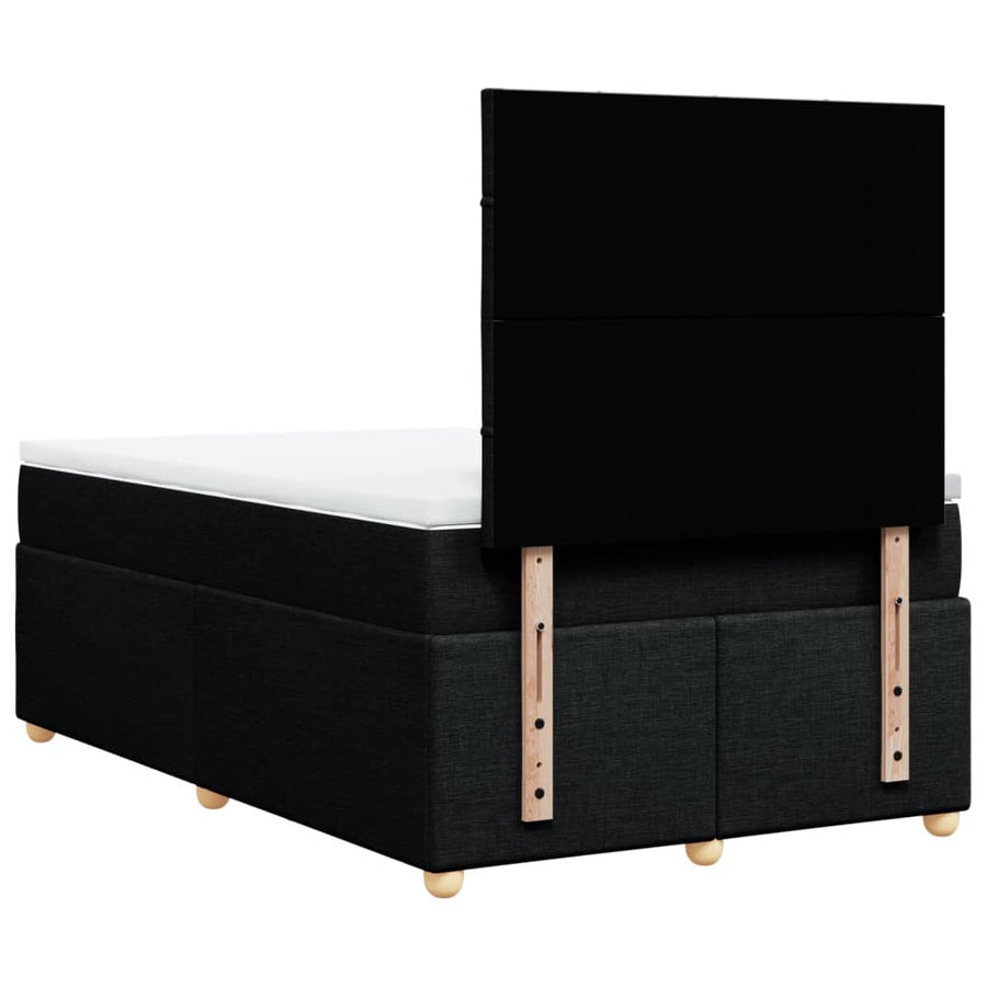 Boxspring met matras stof zwart 120x200 cm