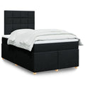 Box spring with fabric mattress black 120x200 cm