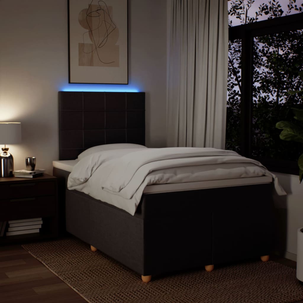 Boxspring met matras stof donkerbruin 120x200 cm