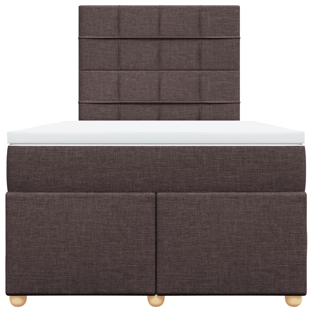 Boxspring met matras stof donkerbruin 120x200 cm
