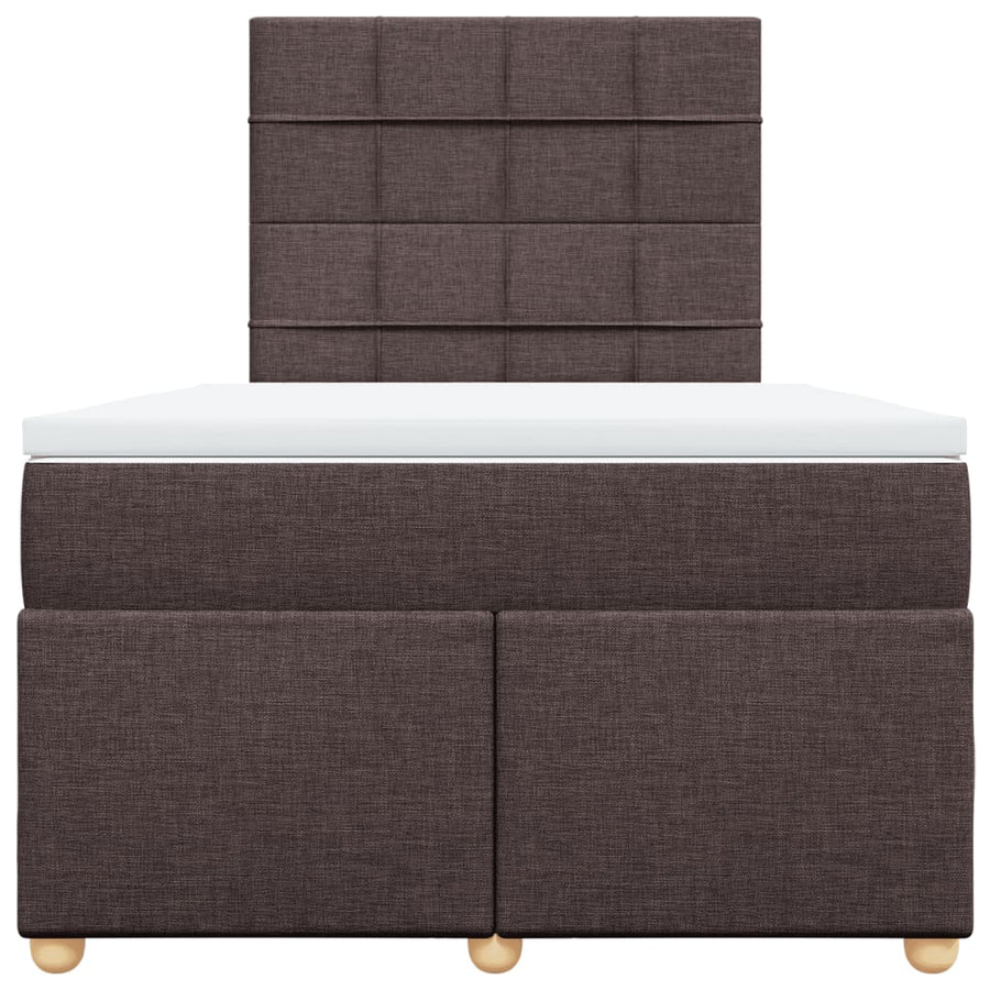 Boxspring met matras stof donkerbruin 120x200 cm