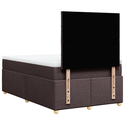 Boxspring met matras stof donkerbruin 120x200 cm