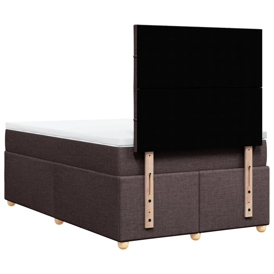 Boxspring met matras stof donkerbruin 120x200 cm