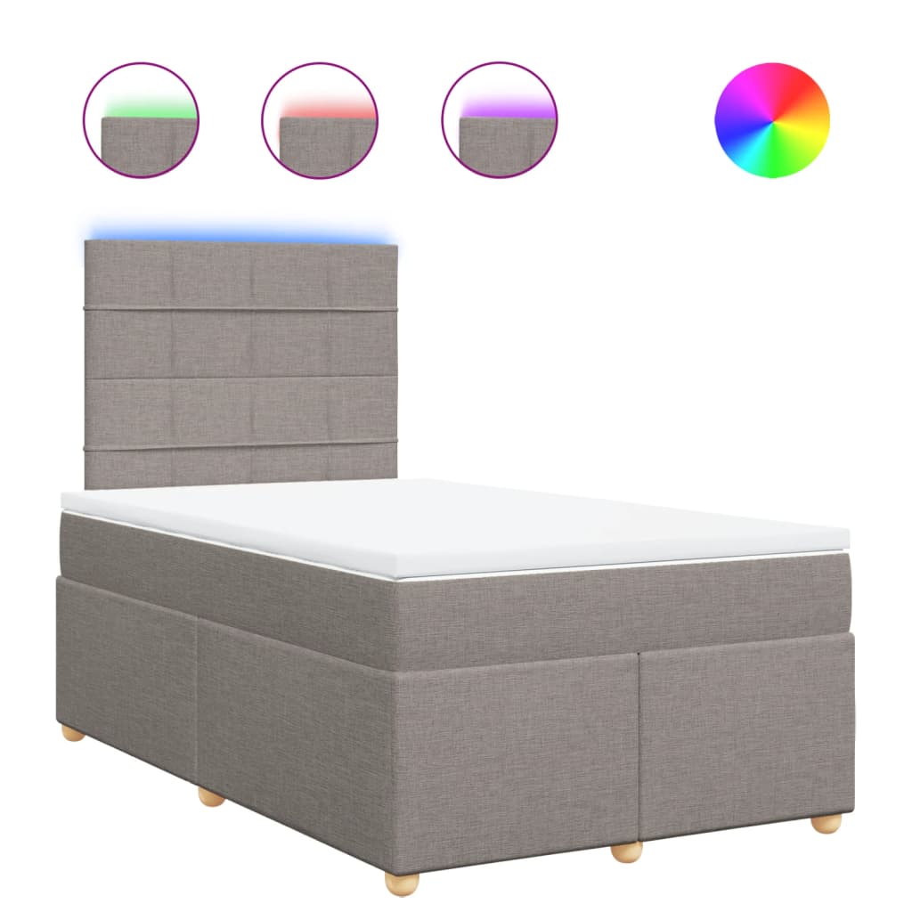 Boxspring met matras stof taupe 120x200 cm