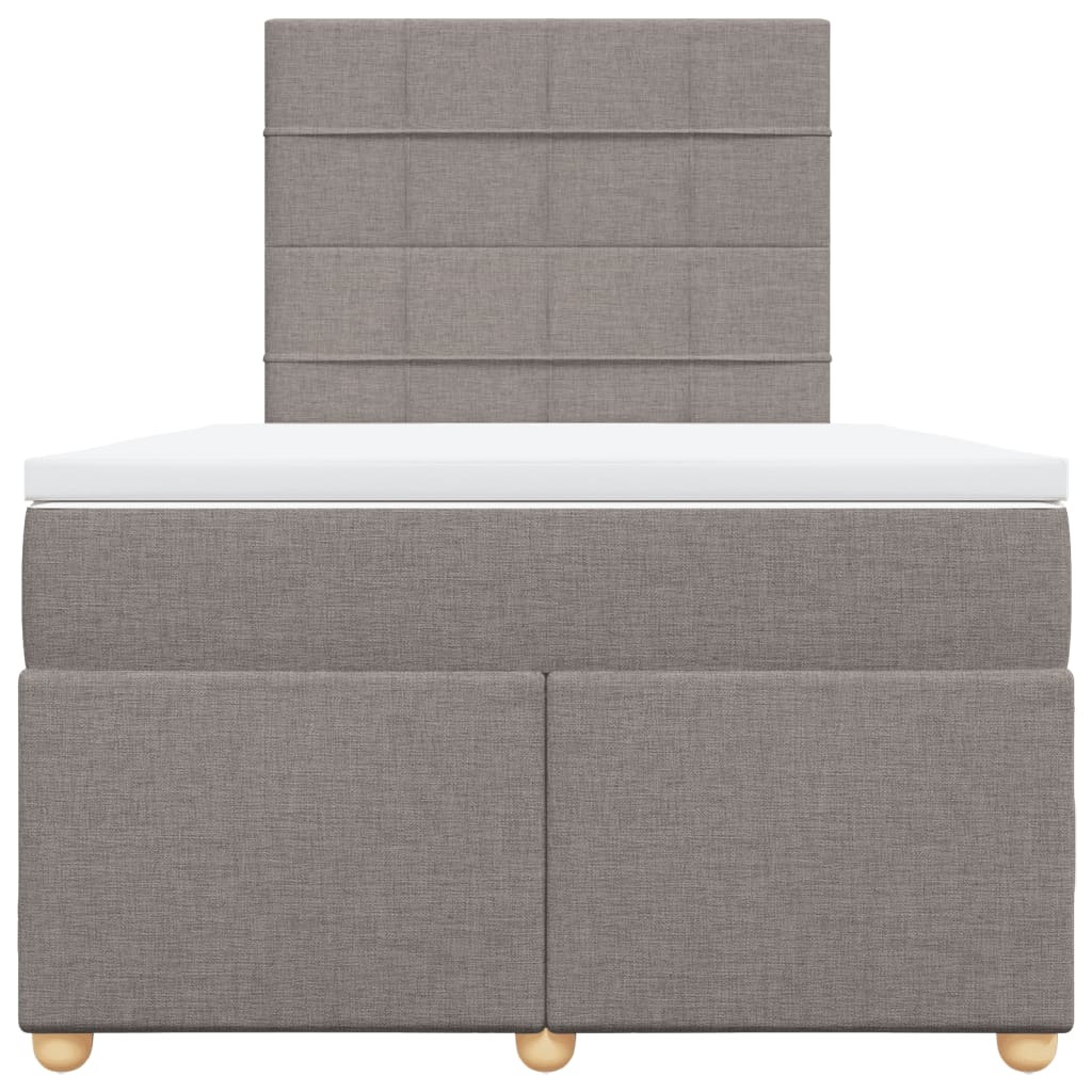 Boxspring met matras stof taupe 120x200 cm