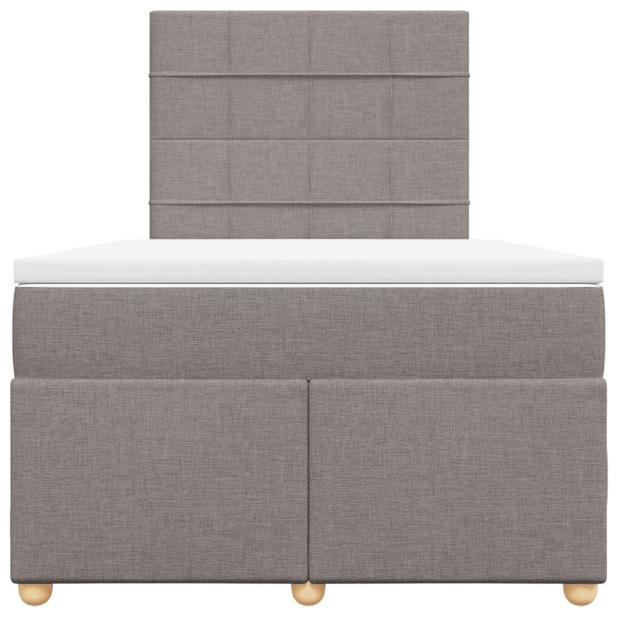Boxspring met matras stof taupe 120x200 cm