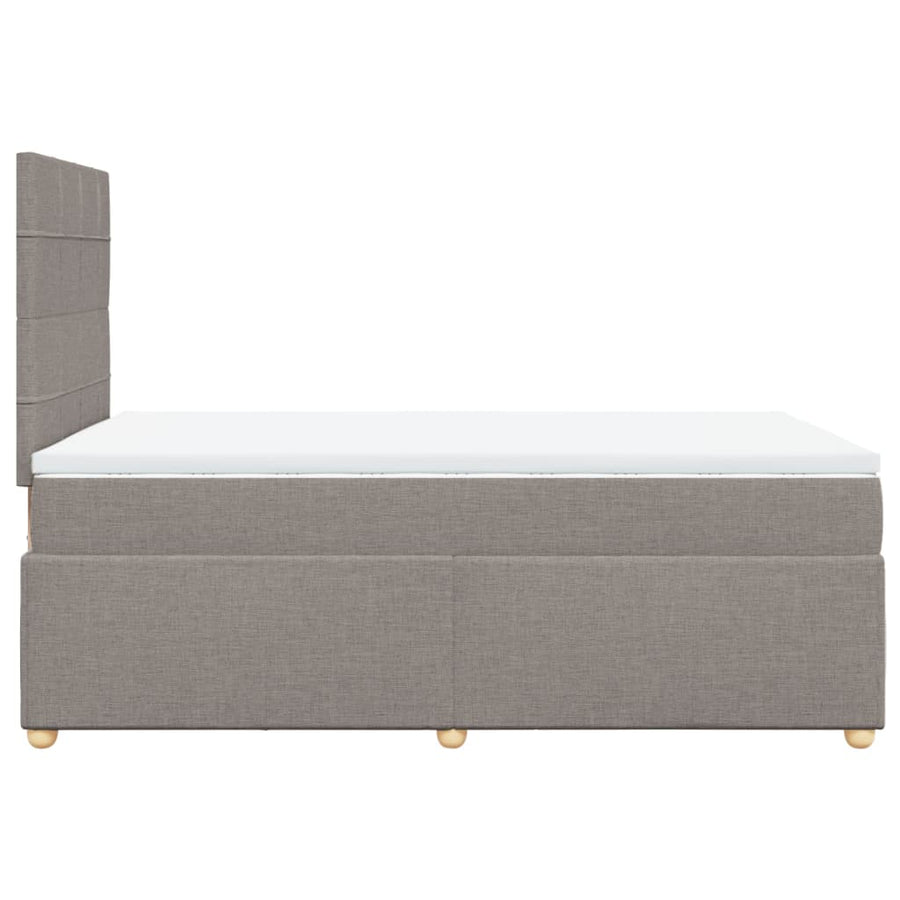 Boxspring met matras stof taupe 120x200 cm