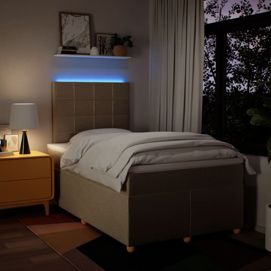 Boxspring met matras stof crèmekleurig 120x200 cm