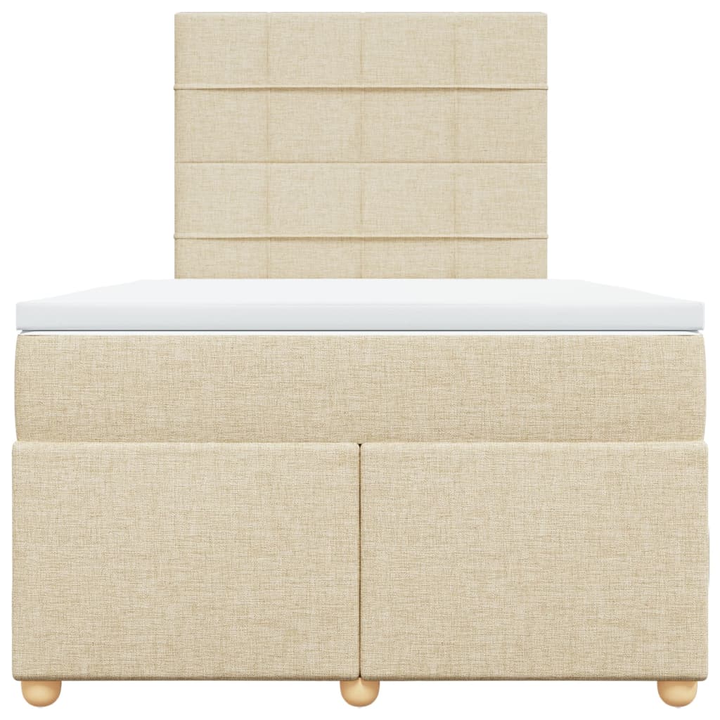 Boxspring met matras stof crèmekleurig 120x200 cm