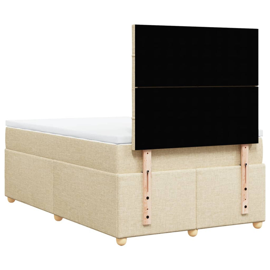 Boxspring met matras stof crèmekleurig 120x200 cm