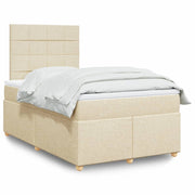 Boxspring 120x200 cm crèmekleurig stof