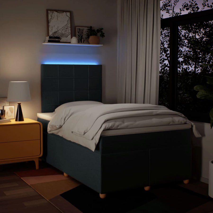 Boxspring met matras stof blauw 120x200 cm