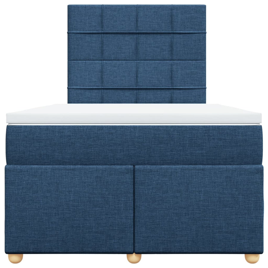 Boxspring met matras stof blauw 120x200 cm