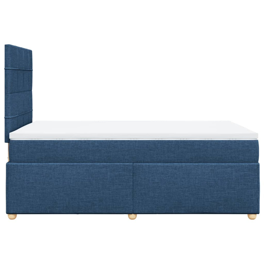 Boxspring met matras stof blauw 120x200 cm