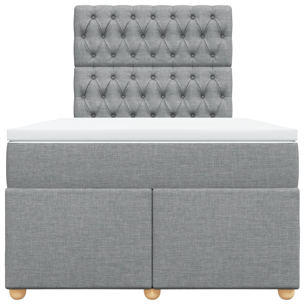 Boxspring met matras stof lichtgrijs 120x200 cm
