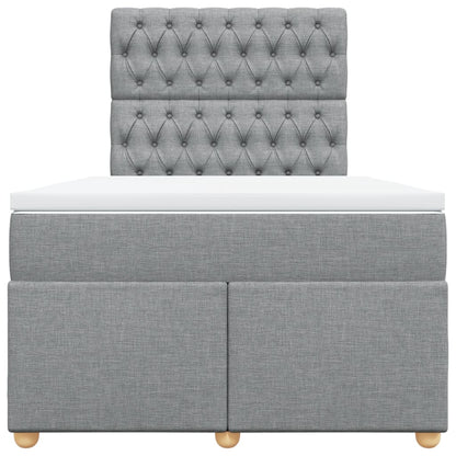 Boxspring met matras stof lichtgrijs 120x200 cm