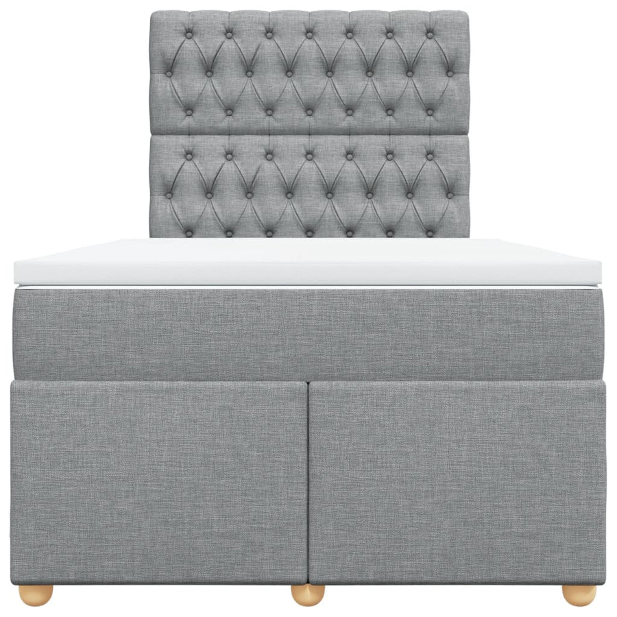 Boxspring met matras stof lichtgrijs 120x200 cm