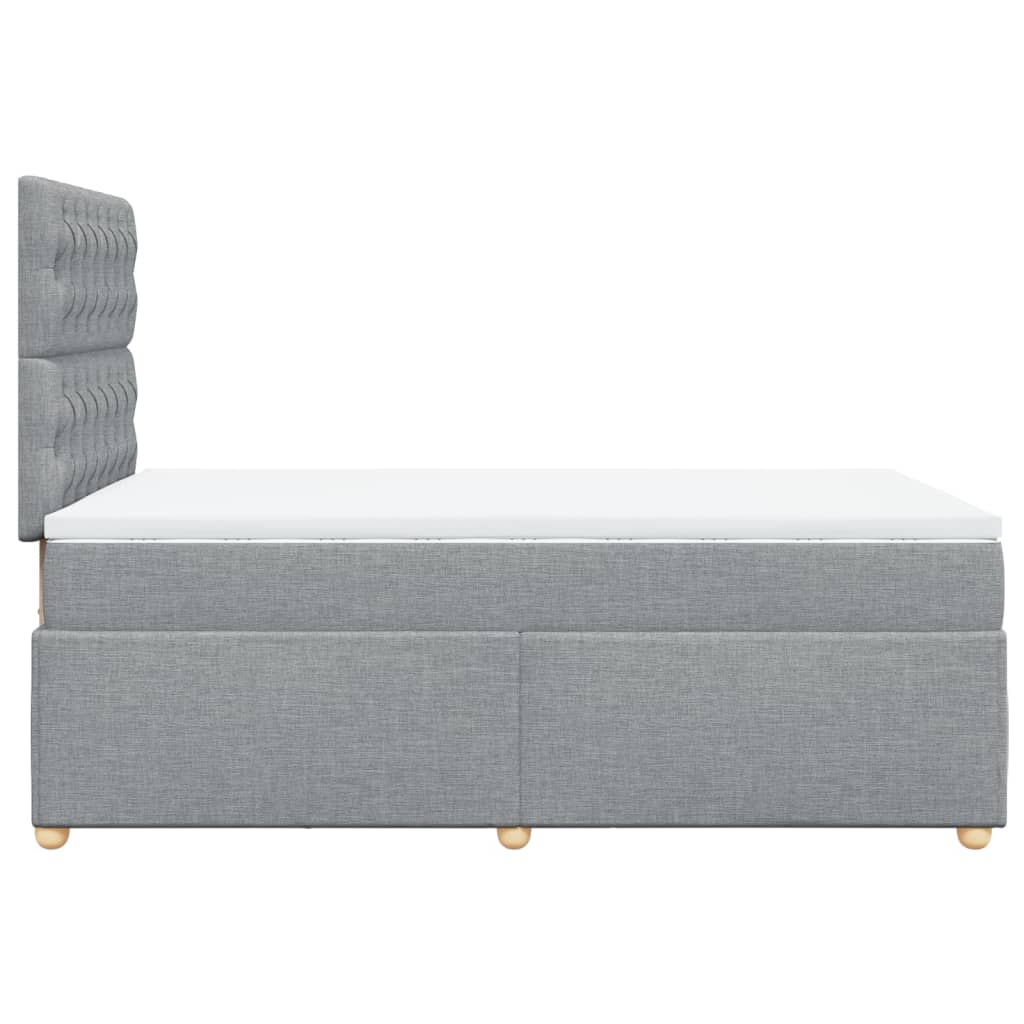 Boxspring met matras stof lichtgrijs 120x200 cm
