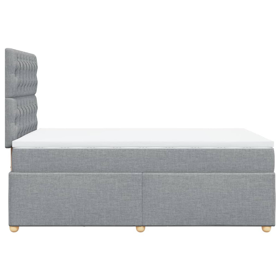 Boxspring met matras stof lichtgrijs 120x200 cm